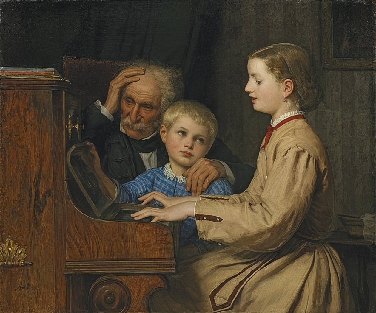 Az otthon dala. 1874 alkotó: Albert Anker