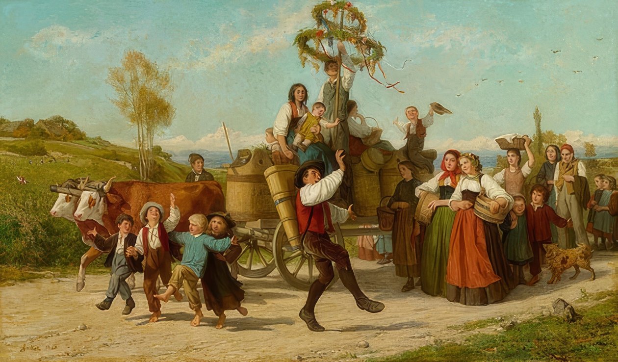 A borfesztivál. 1865 alkotó: Albert Anker