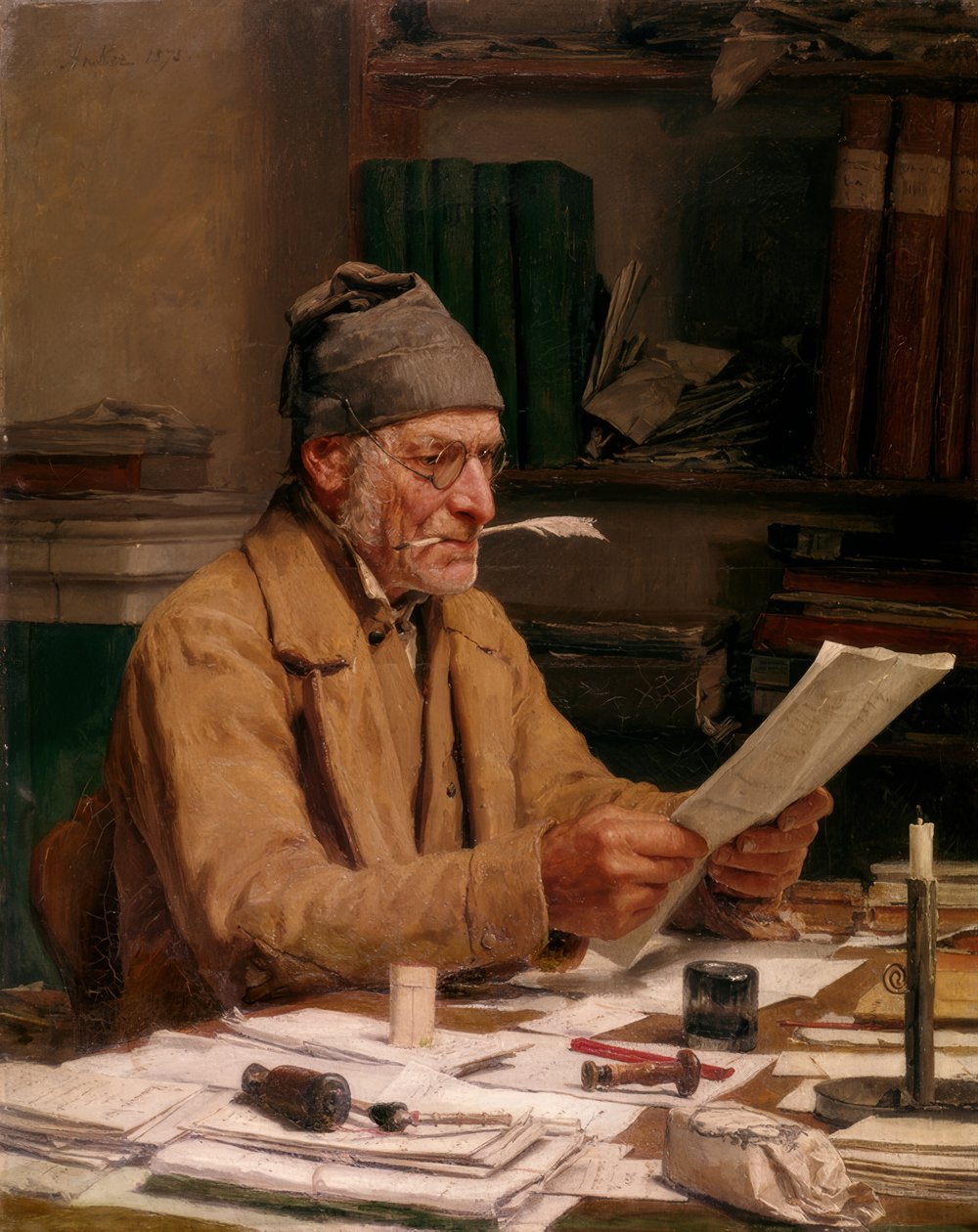 Az önkormányzati jegyző alkotó: Albert Anker