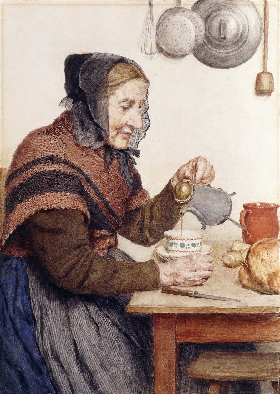 Nagymama kávéval, 1904 alkotó: Albert Anker