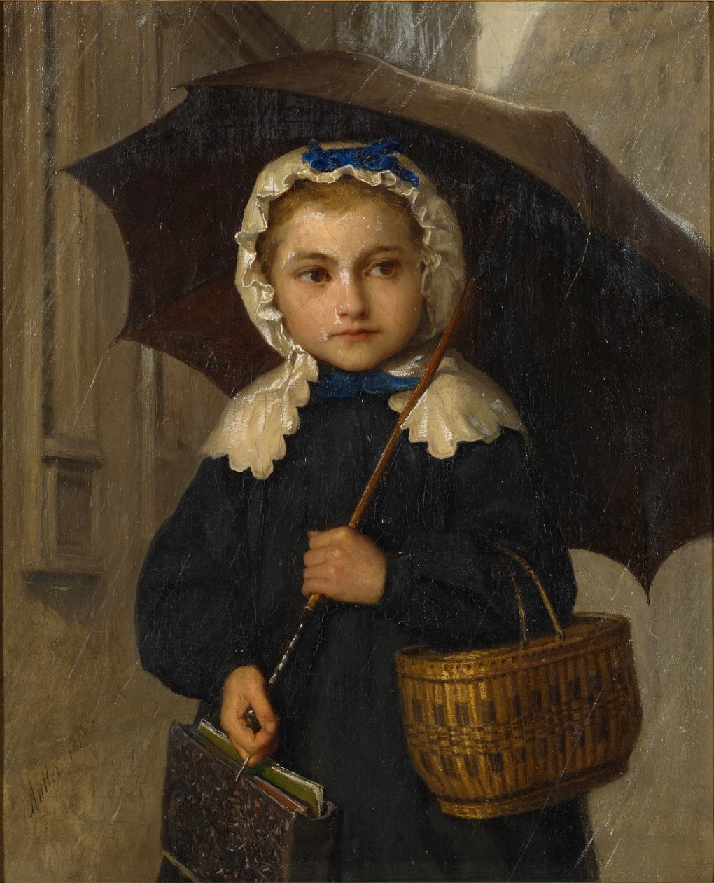 Louise Anker esernyővel, 1872 alkotó: Albert Anker