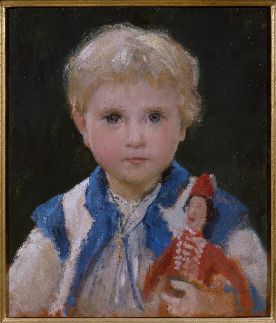 Lány ugró emelővel alkotó: Albert Anker