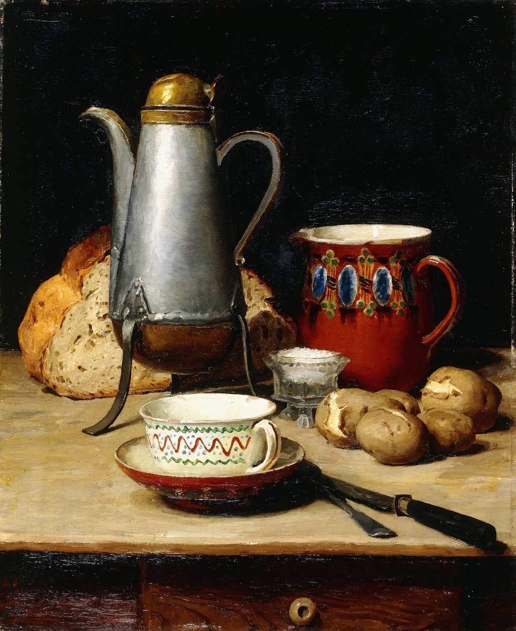 Csendélet: Kávé és burgonya, 1897 alkotó: Albert Anker