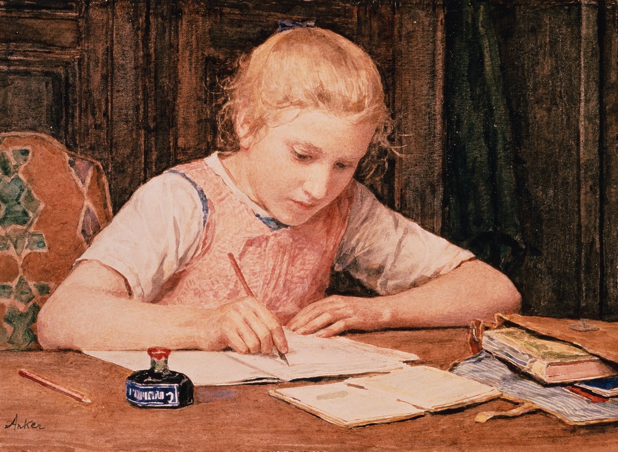 Az Iskoláslány alkotó: Albert Anker
