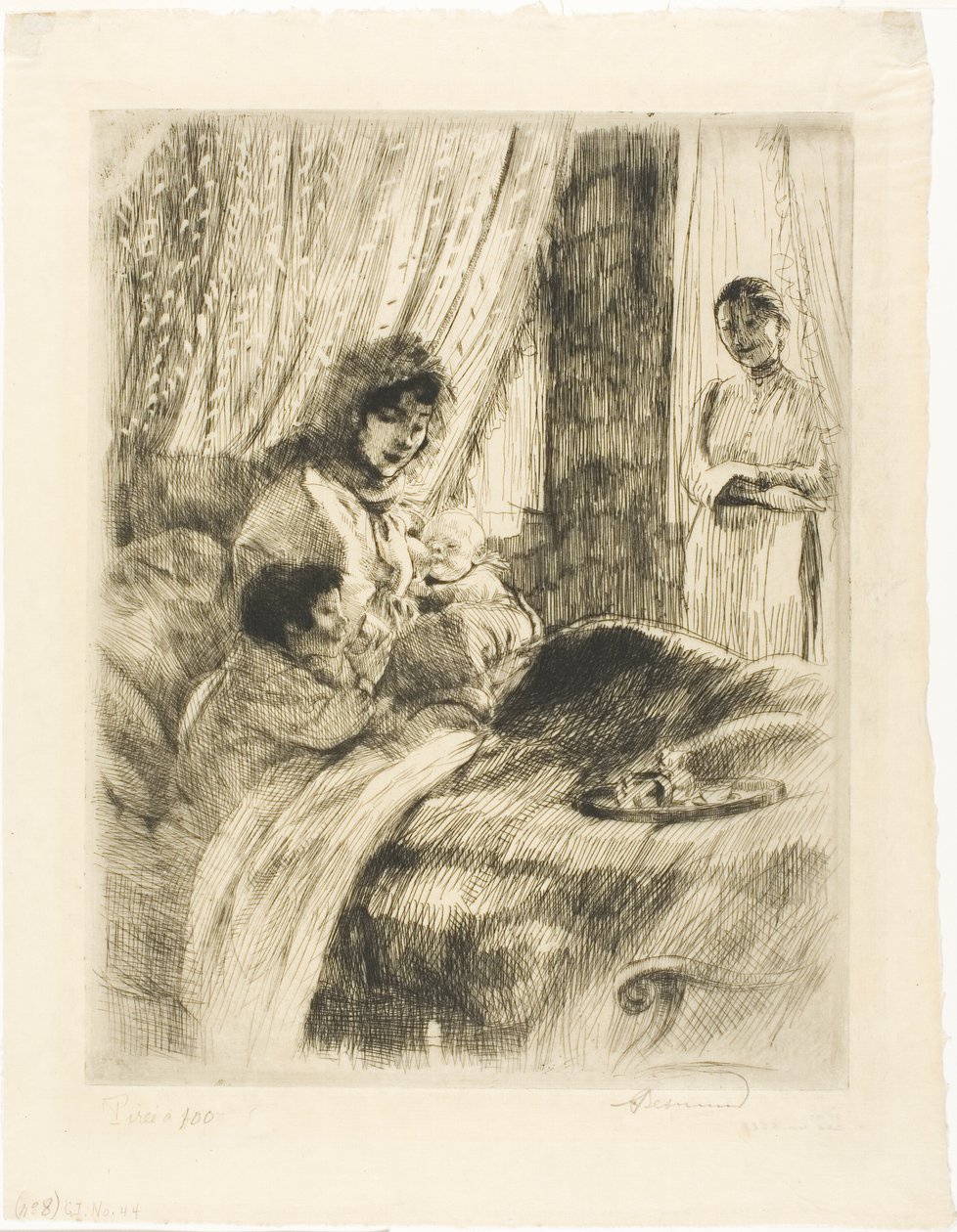 Reggeli, négyes tányér a Nőtől alkotó: Albert Besnard