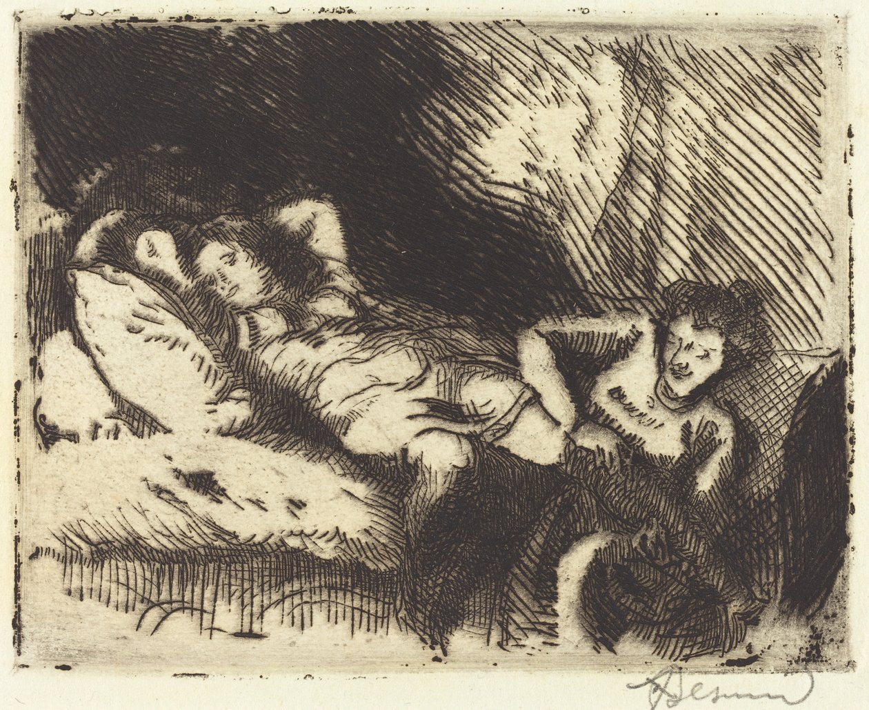 Lefekvés (Le coucher) alkotó: Albert Besnard