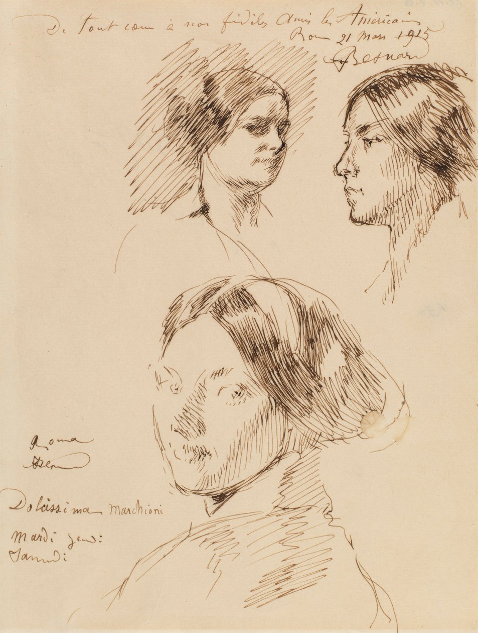 Három női portréfej alkotó: Albert Besnard