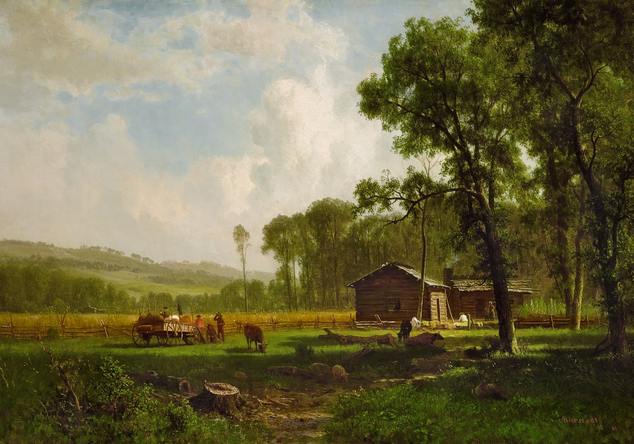 Korai telepesek alkotó: Albert Bierstadt