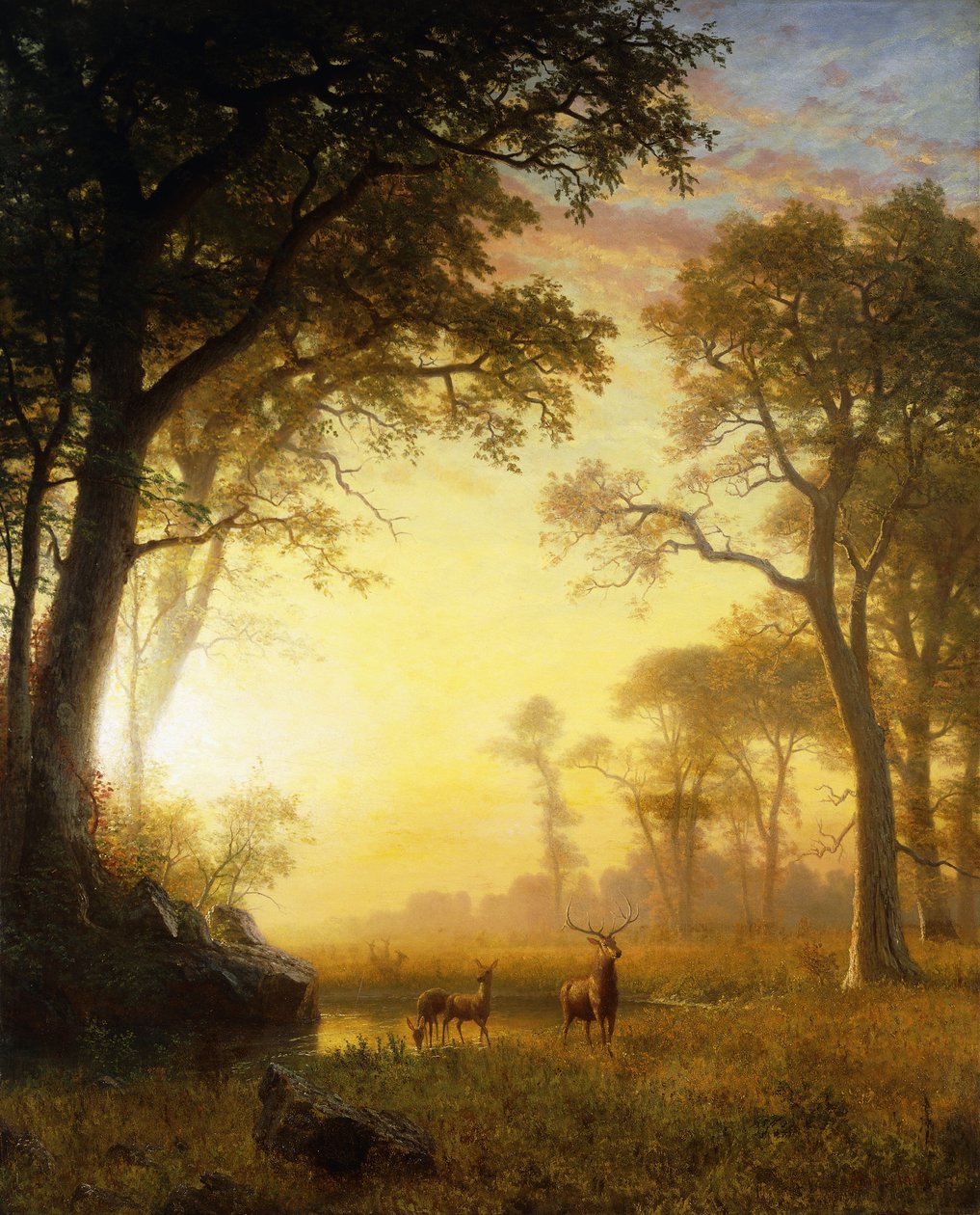 Fény az erdőben, alkotó: Albert Bierstadt