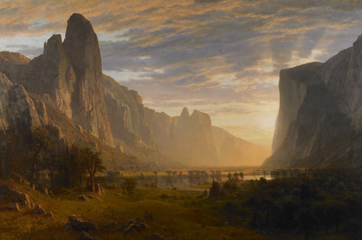 Lenézek a kaliforniai Yosemite-völgybe alkotó: Albert Bierstadt