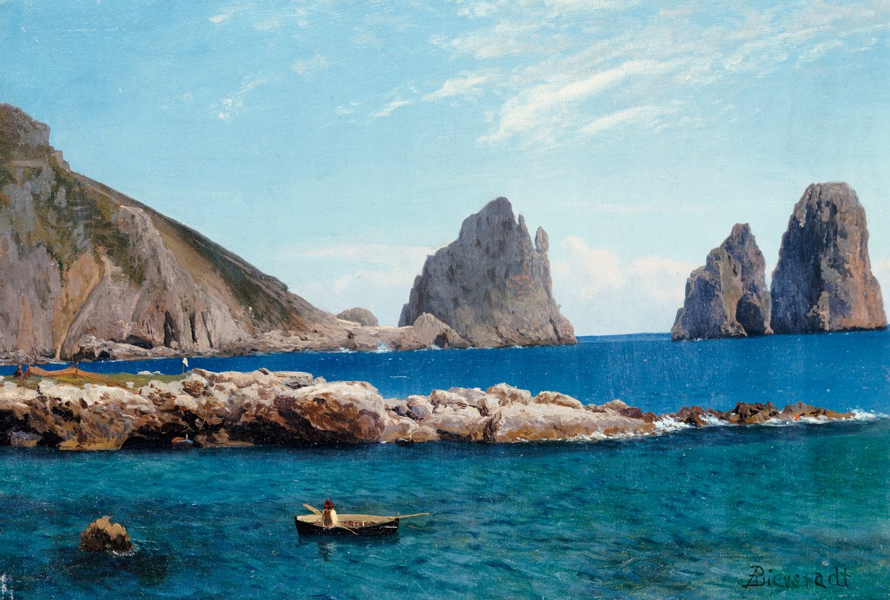 Evezés a sziklákon alkotó: Albert Bierstadt