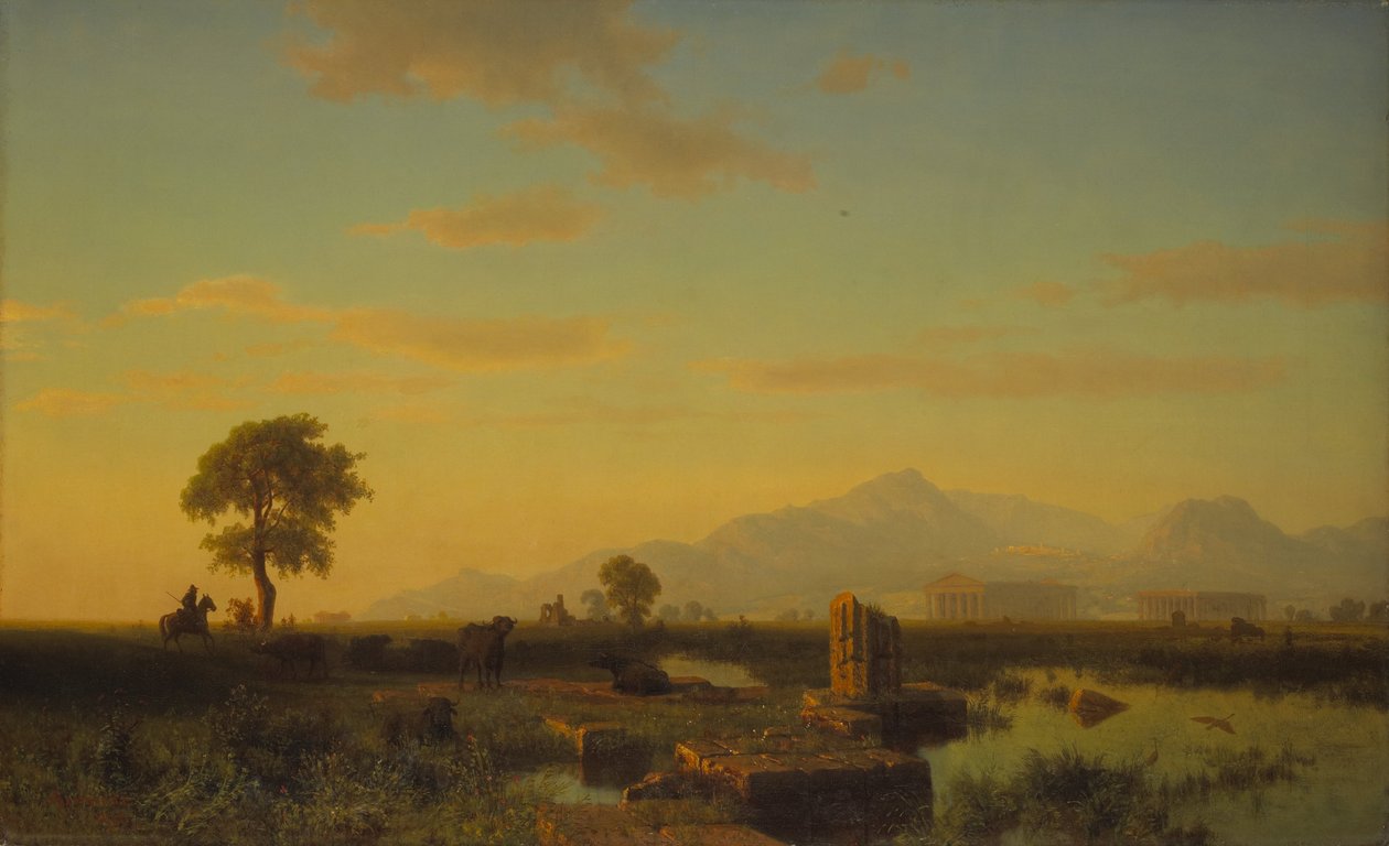 Paestum romjai alkotó: Albert Bierstadt