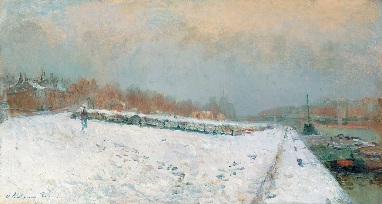Bercy kikötője, télen alkotó: Albert Charles Lebourg