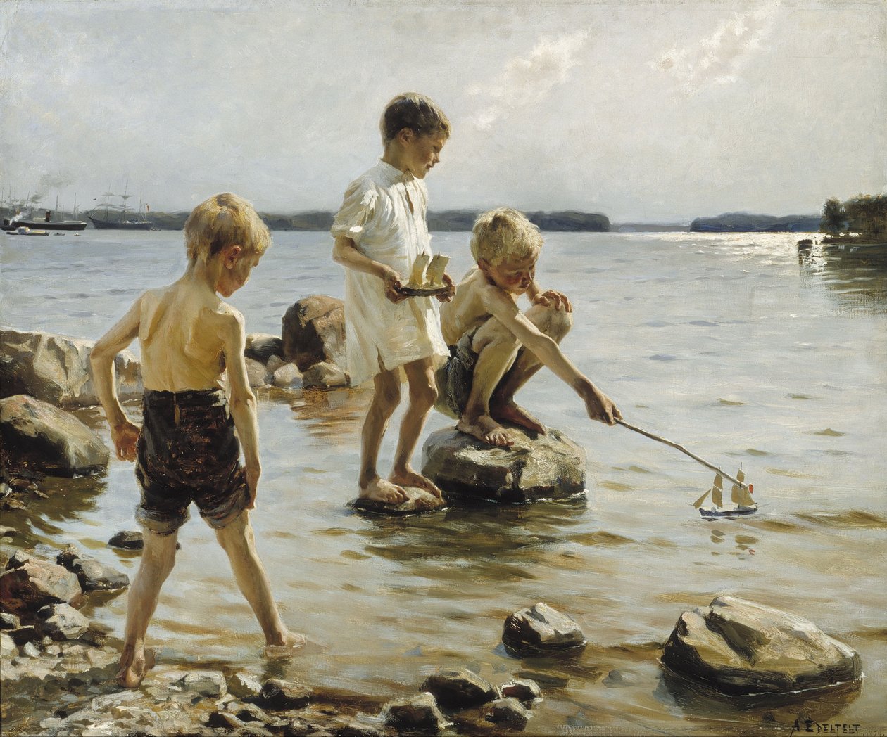 Fiúk játszanak a parton alkotó: Albert Gustaf Aristides Edelfelt