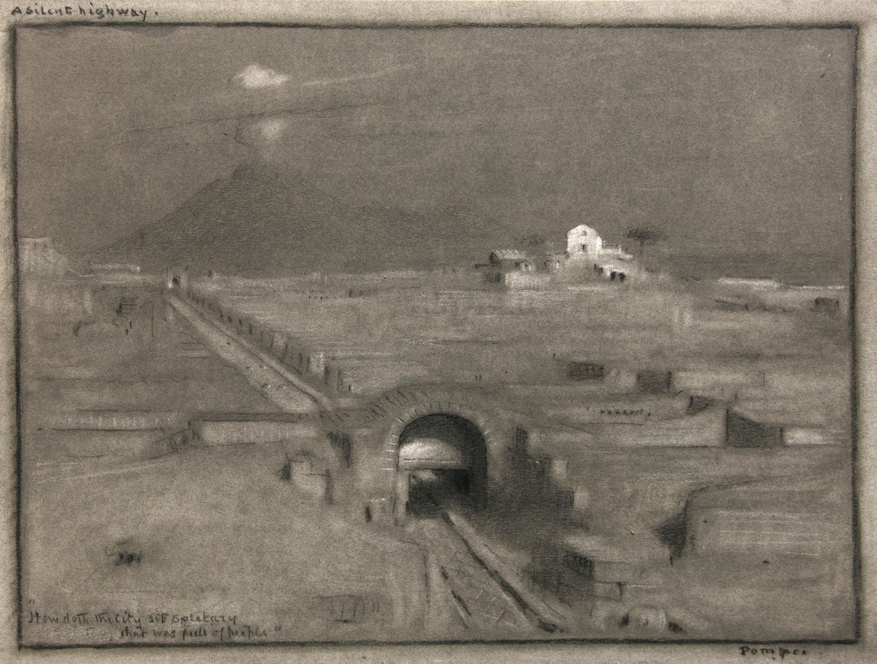 Csendes országút, Pompei, 1904 körül (akvarell) alkotó: Albert Goodwin