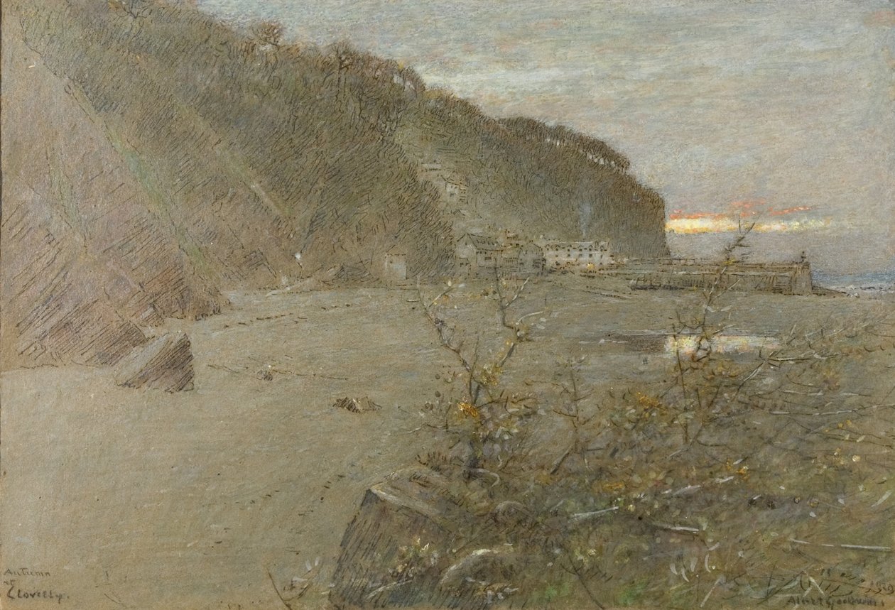 Ősz Clovellyben alkotó: Albert Goodwin
