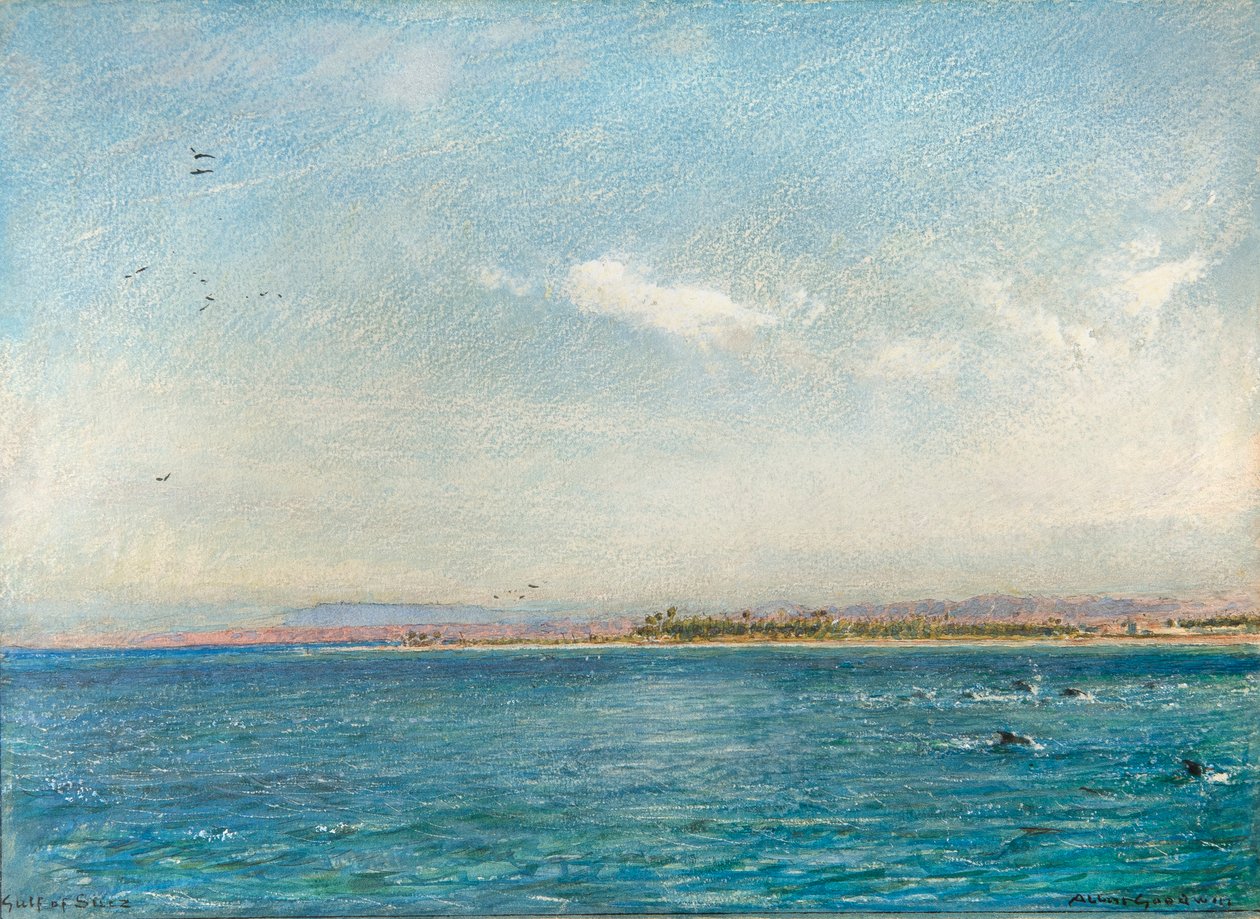 Szuezi-öböl (akvarell, testszínnel) alkotó: Albert Goodwin