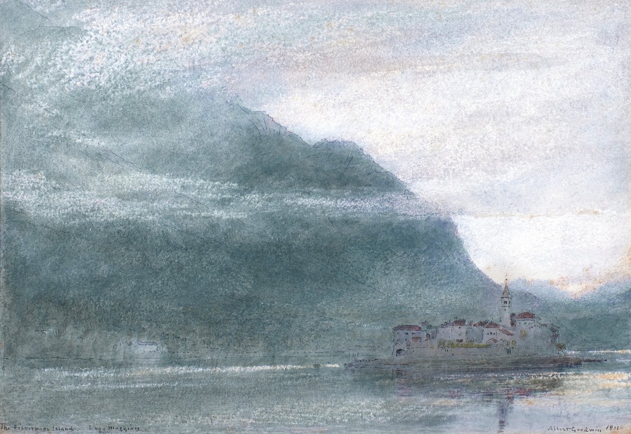 A Halászok szigete. Maggiore-tó alkotó: Albert Goodwin