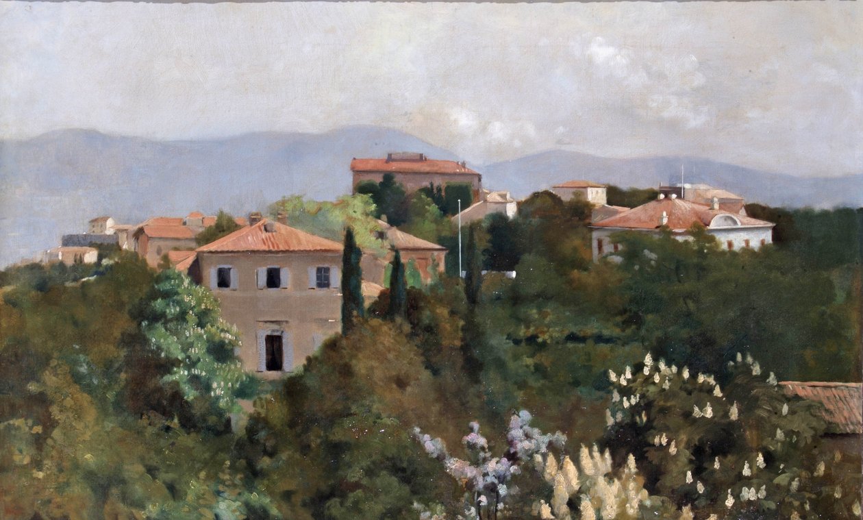 Dombtetős házak Triesztben, 1889 körül alkotó: Albert Letchford