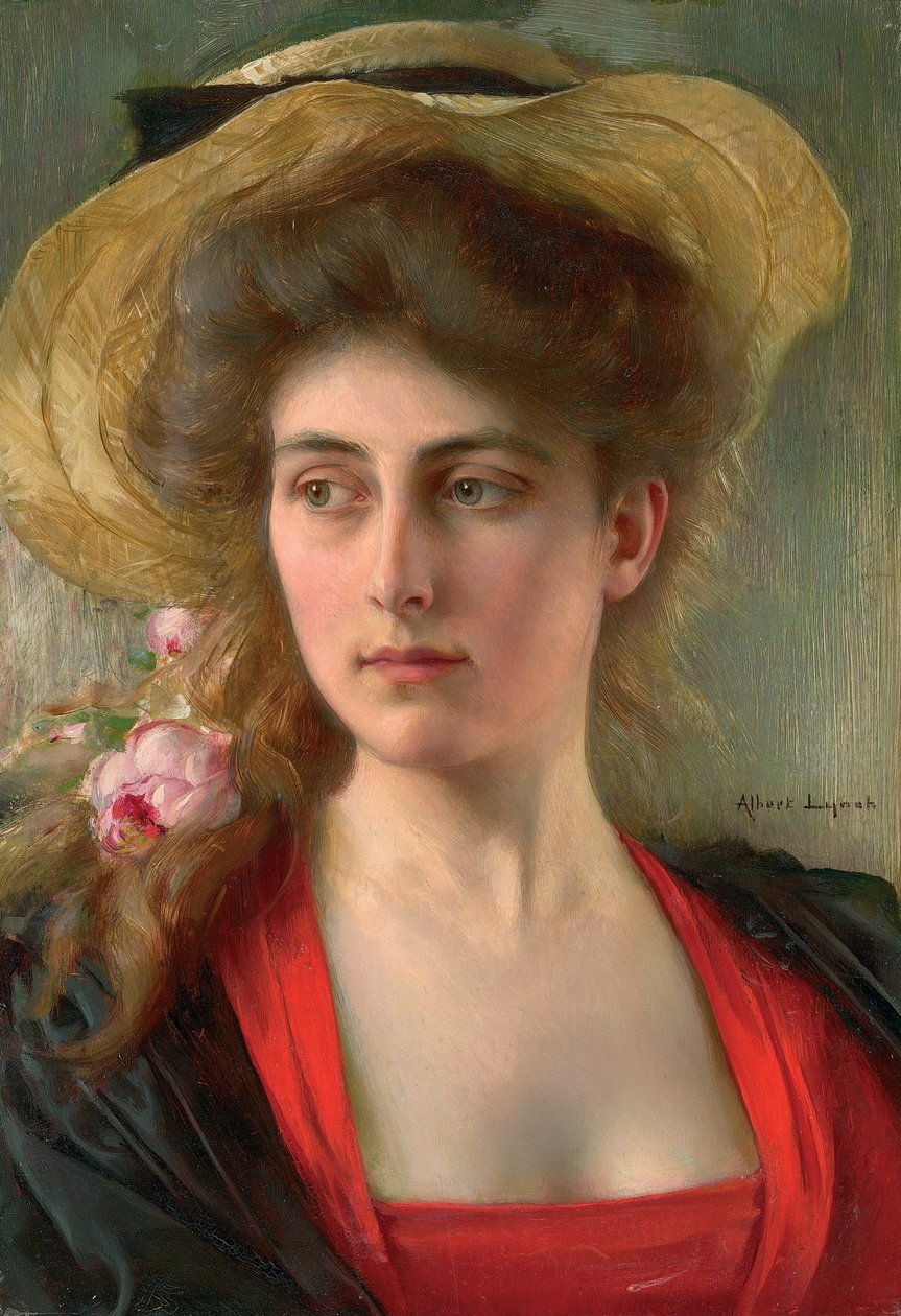 Elegáns (olaj a panelen) alkotó: Albert Lynch