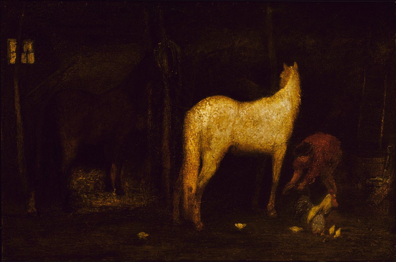 Az Istállóban, 1911 előtt. alkotó: Albert Pinkham Ryder