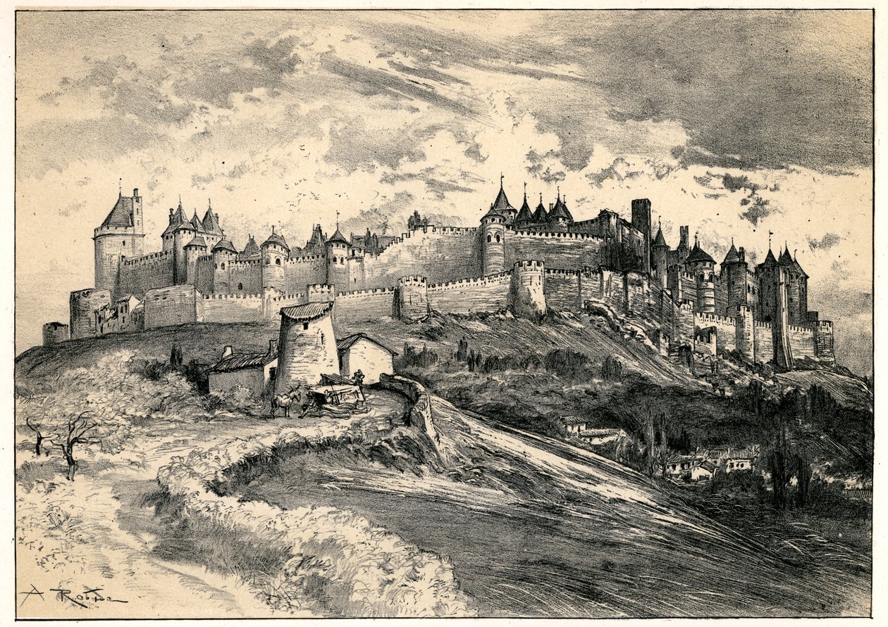 Carcassonne középkori városa alkotó: Albert Robida