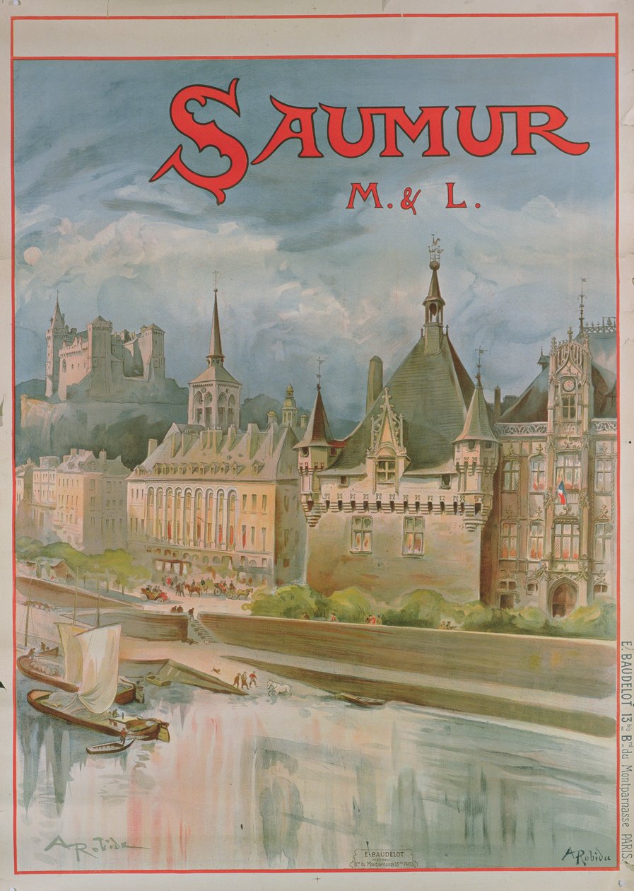 Saumur poszter (színes litho) alkotó: Albert Robida
