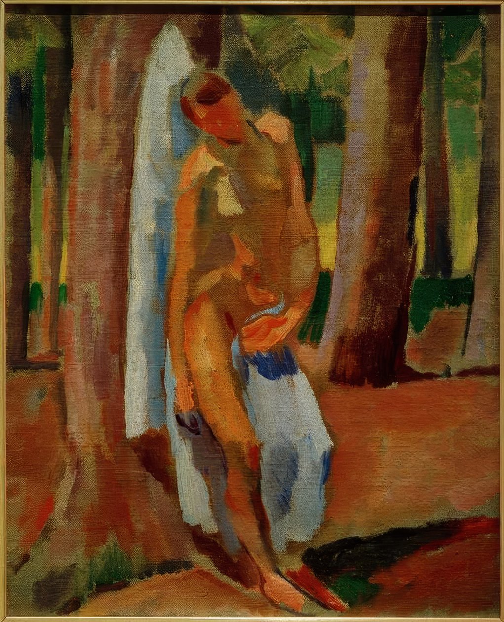 Sebastian kék sállal alkotó: Albert Weisgerber