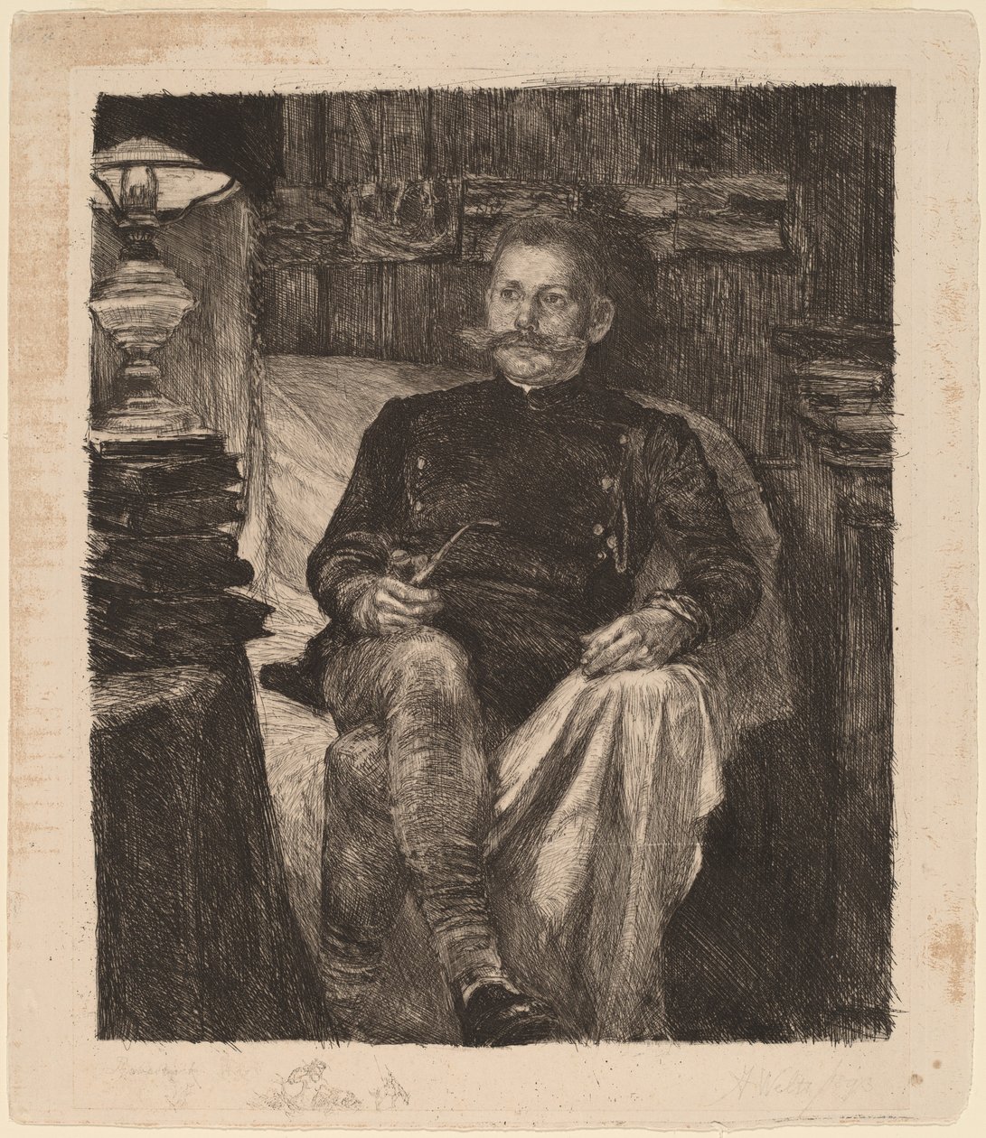Franz Rose tanulmányában alkotó: Albert Welti