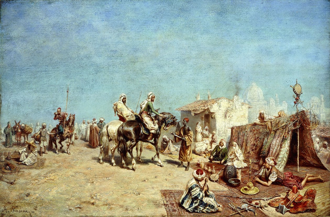 Egy arab tábor, alkotó: Alberto Pasini