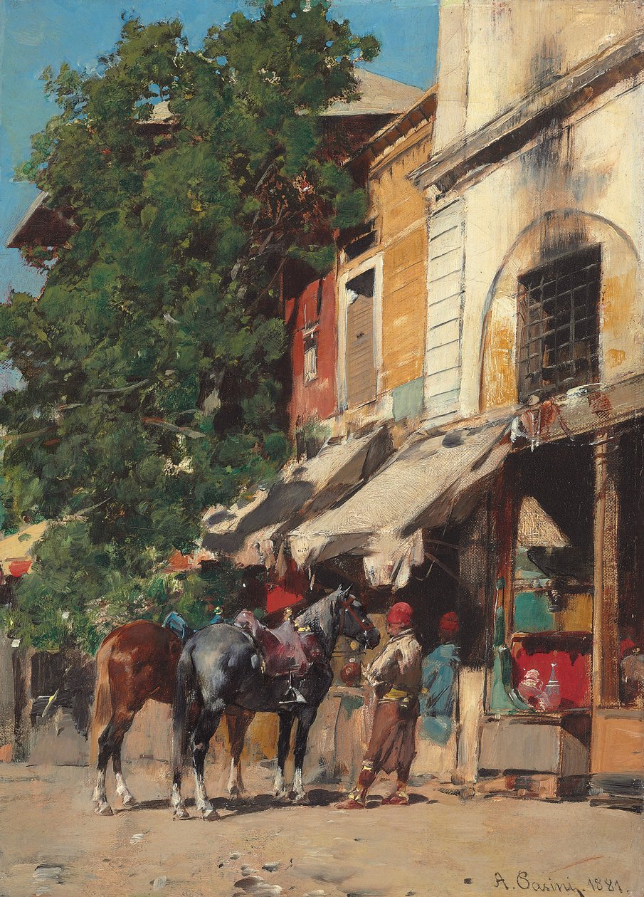 A Piactéren, Isztambul, 1881 alkotó: Alberto Pasini