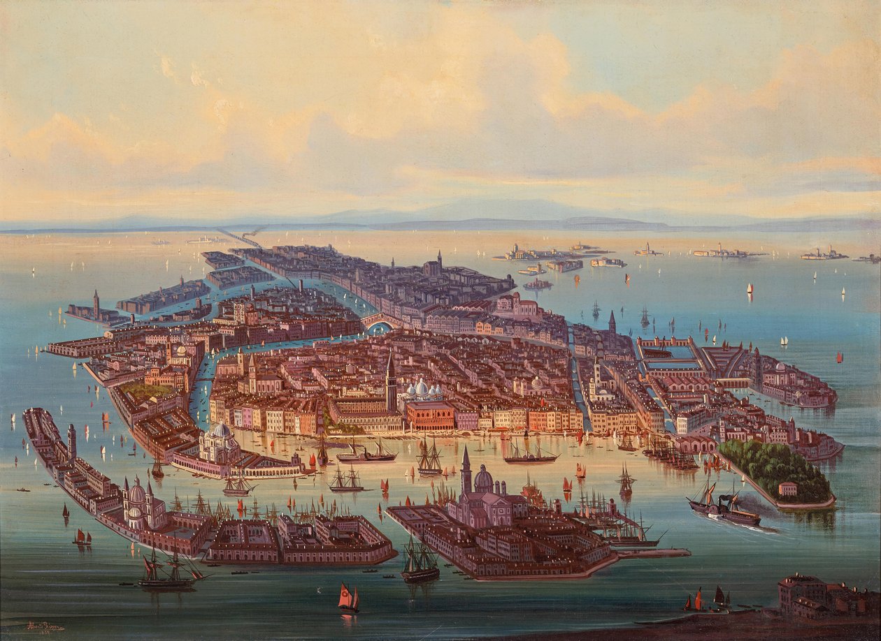 Velence légi felvétele, 1867. alkotó: Alberto Rieger