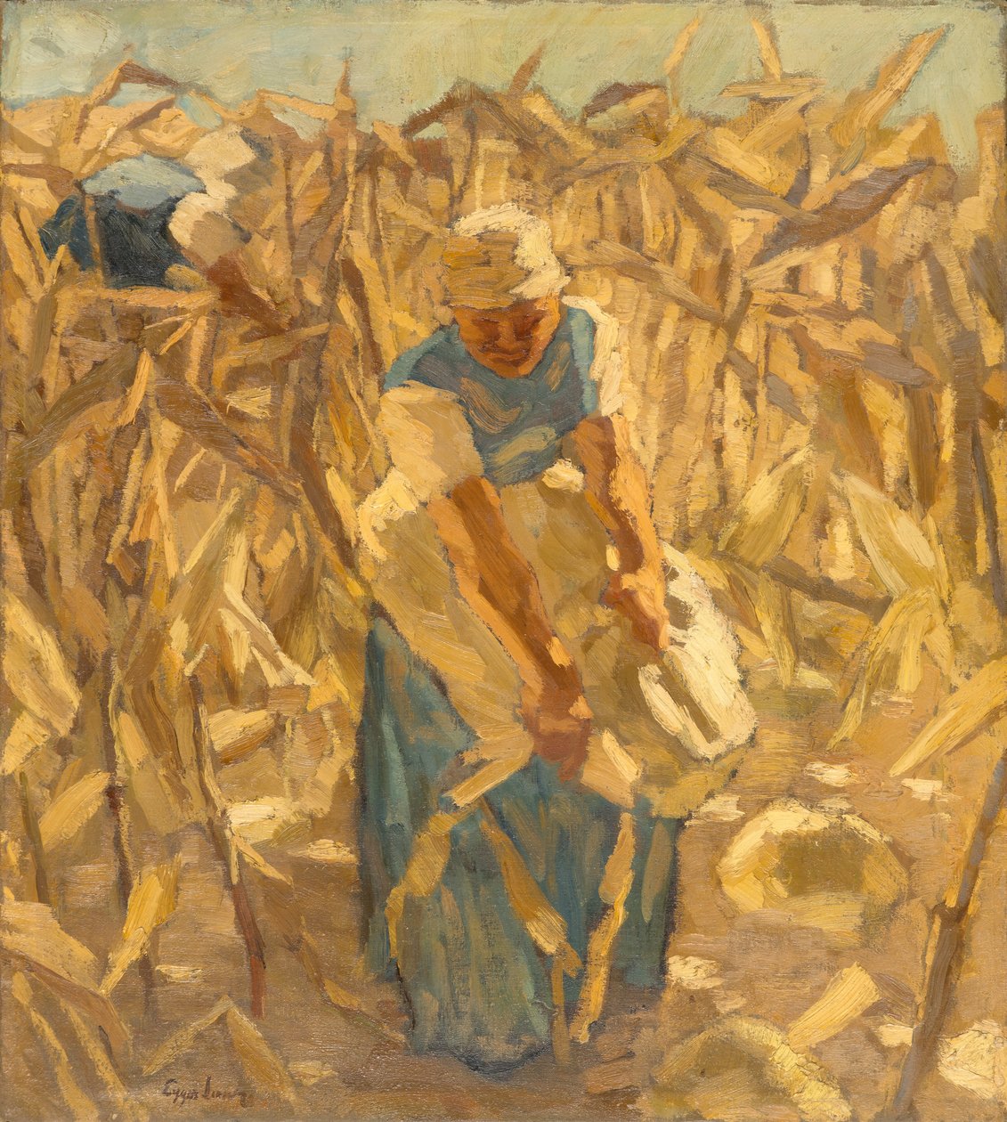 Kukorica betakarítás alkotó: Albin Egger Lienz