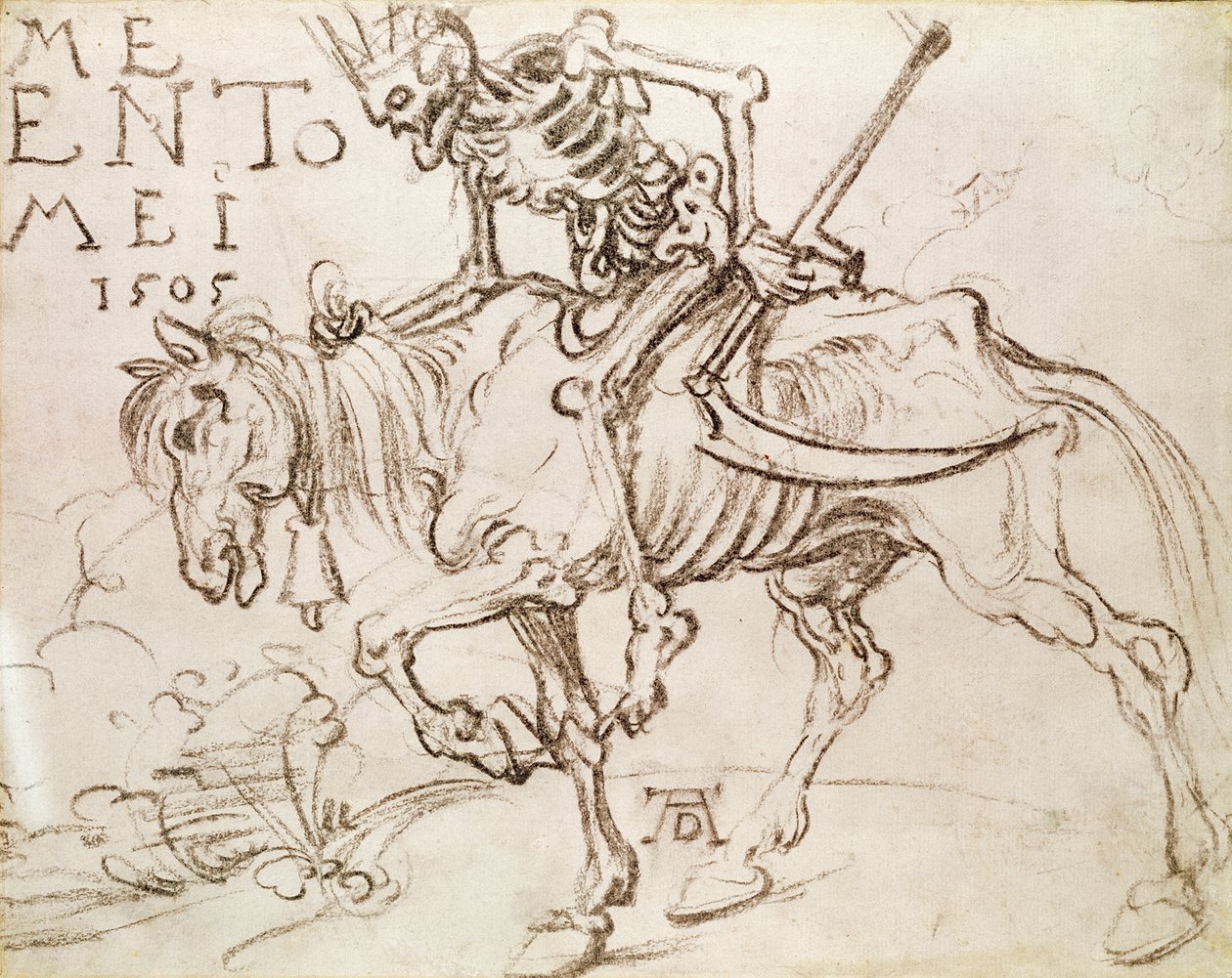Halállovaglás, 1505 (szén papíron) alkotó: Albrecht Dürer