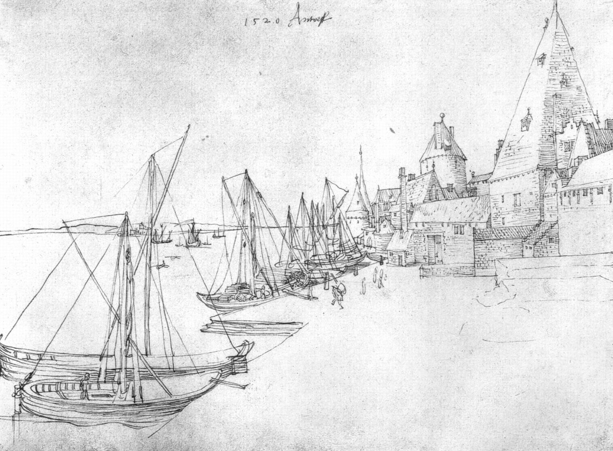 Antwerpen kikötője alkotó: Albrecht Dürer