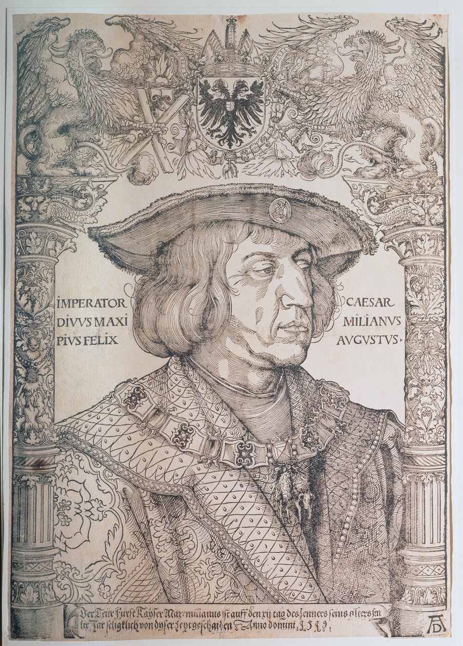 I. Maximilian német császár (1459-1519), 1518 alkotó: Albrecht Dürer