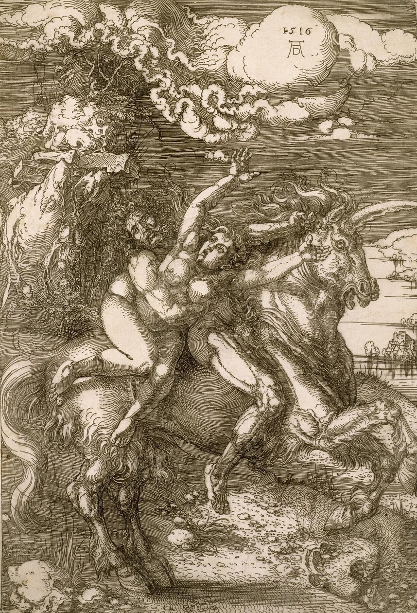 Proserpina nemi erőszak (elrablás egy unikornison) alkotó: Albrecht Dürer