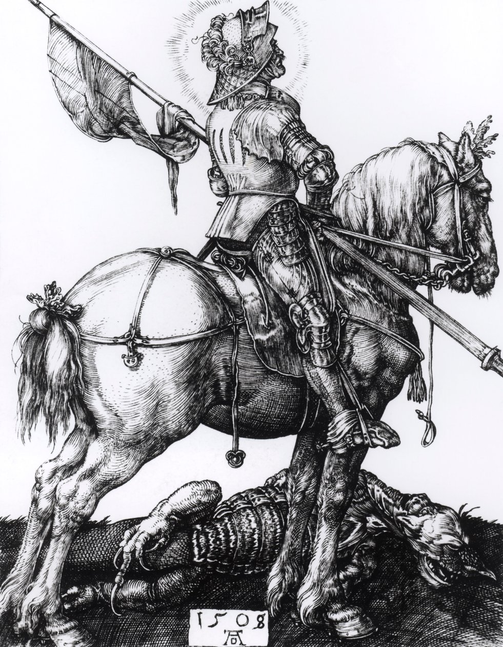 Szent György és a sárkány, 1508 (metszet) alkotó: Albrecht Dürer