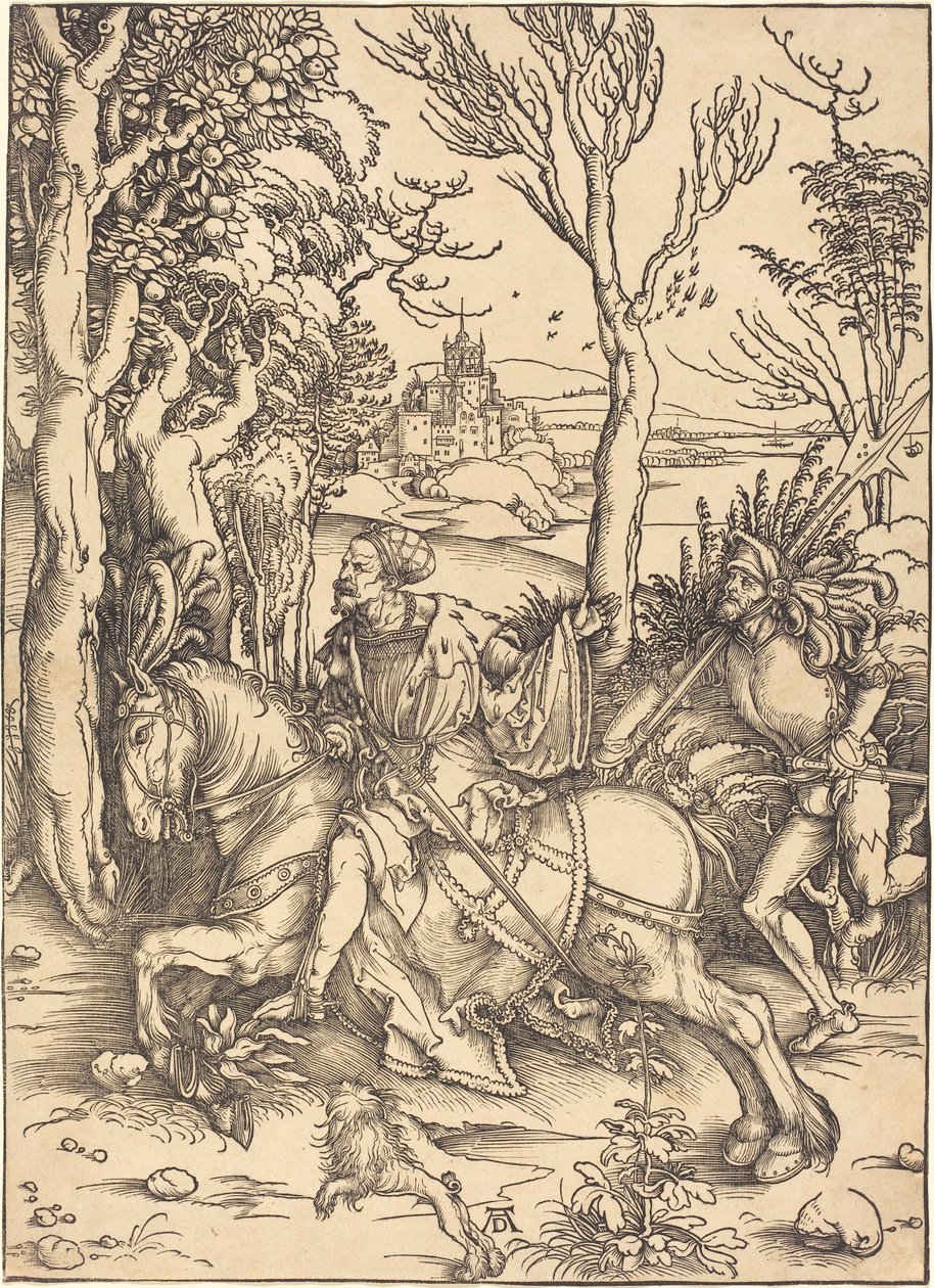A lovag lovon és a Lansquenet alkotó: Albrecht Dürer