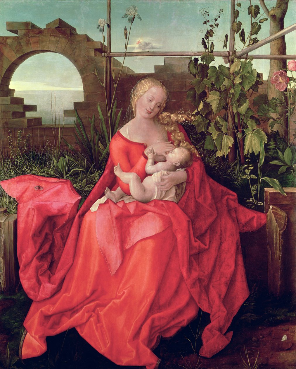Szűz és gyermek „Madonna az íriszszel”, 1508 (tempera a panelen) alkotó: Albrecht Dürer