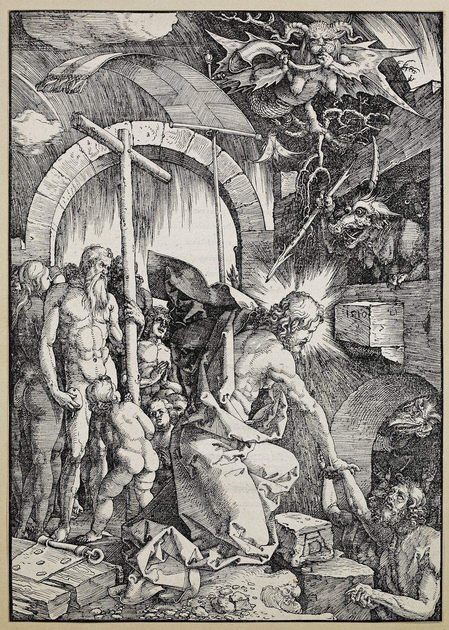 Krisztus Limbóban, 1510 (Recto: Fametszet Verso: magasnyomás) alkotó: Albrecht Dürer