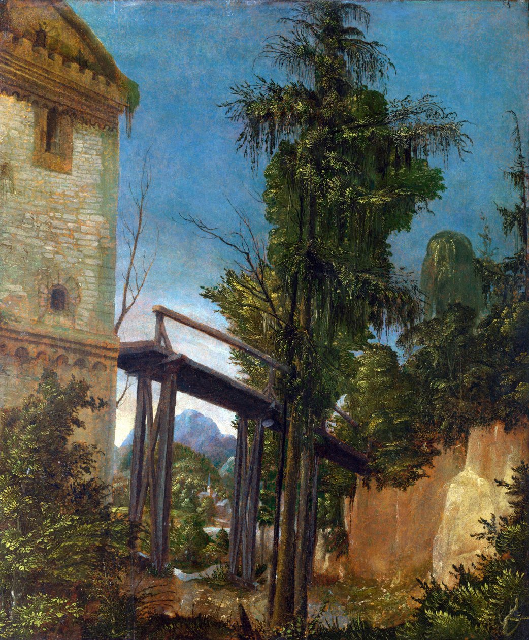 Táj gyaloghíddal alkotó: Albrecht Altdorfer