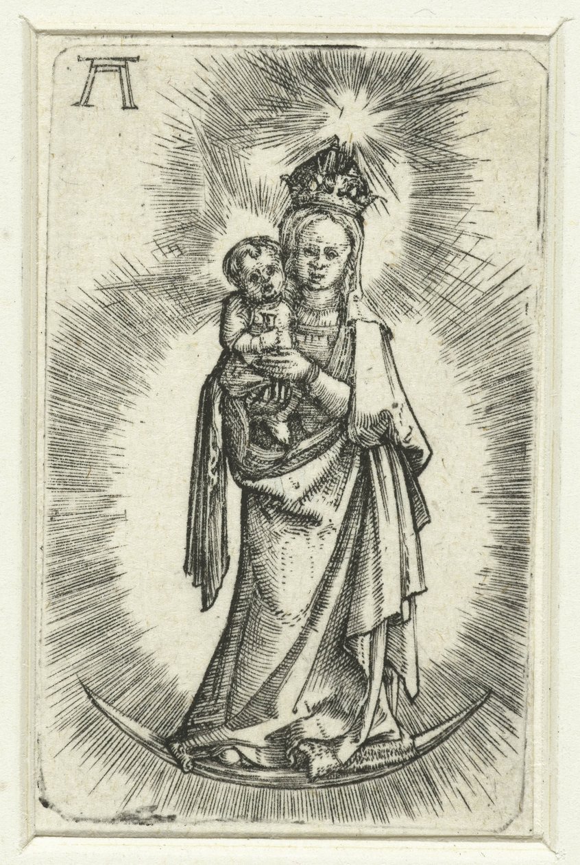 Madonna a Holdsarlón alkotó: Albrecht Altdorfer