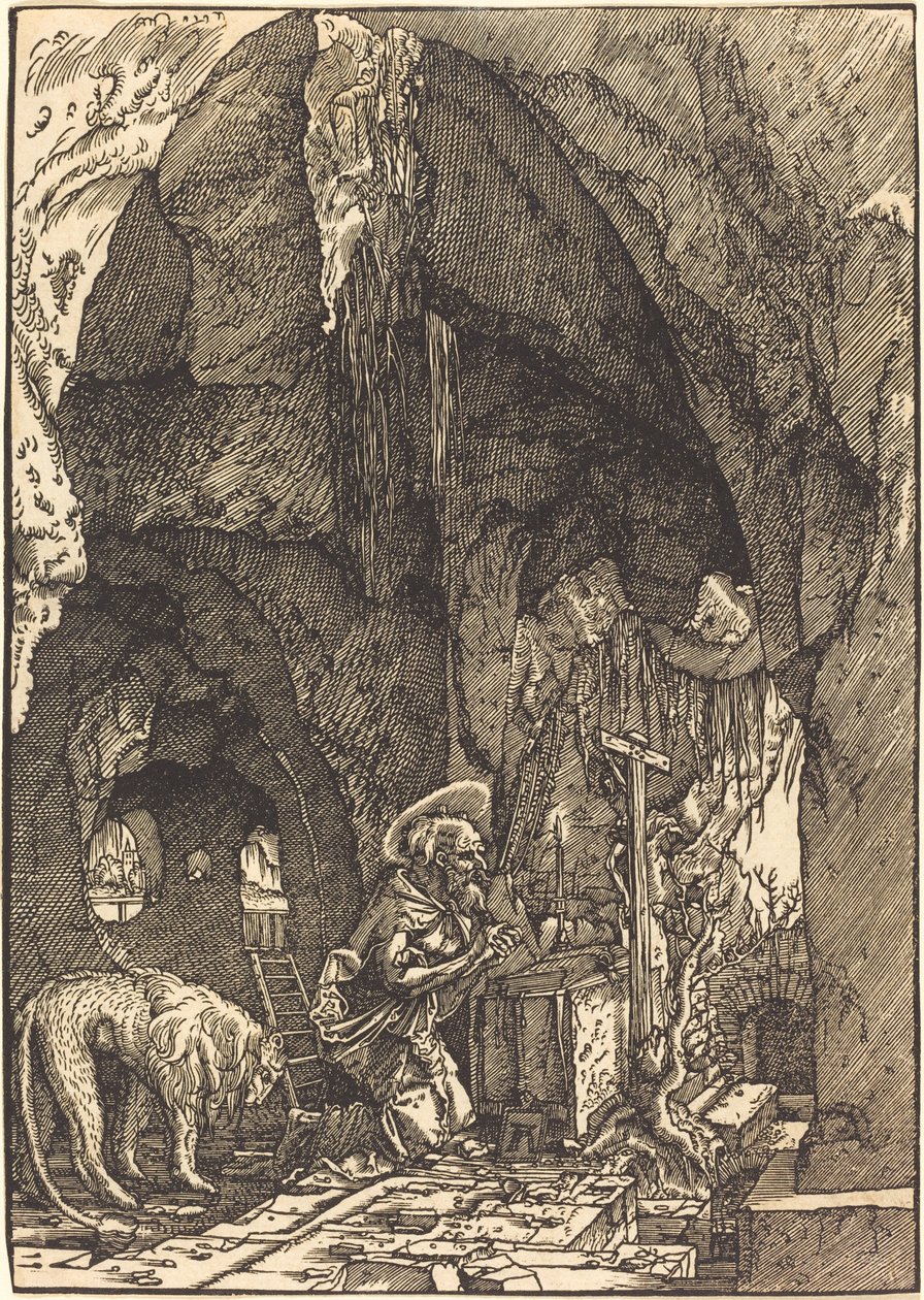 Szent Jeromos a barlangban alkotó: Albrecht Altdorfer