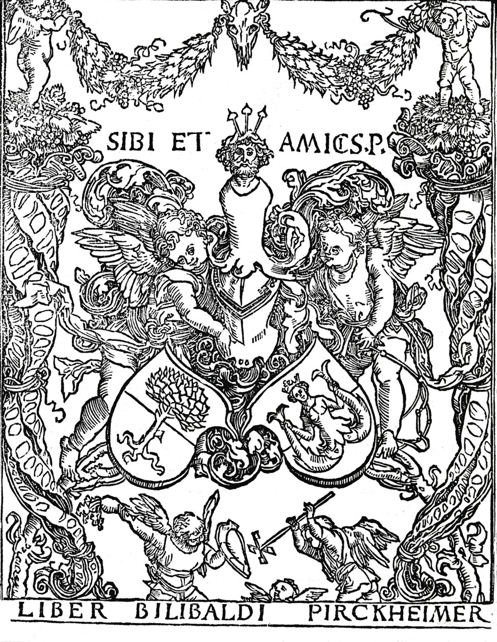 Willibald Pirkheimer könyvtáblája, c1502-1503, 1906 alkotó: Albrecht Dürer