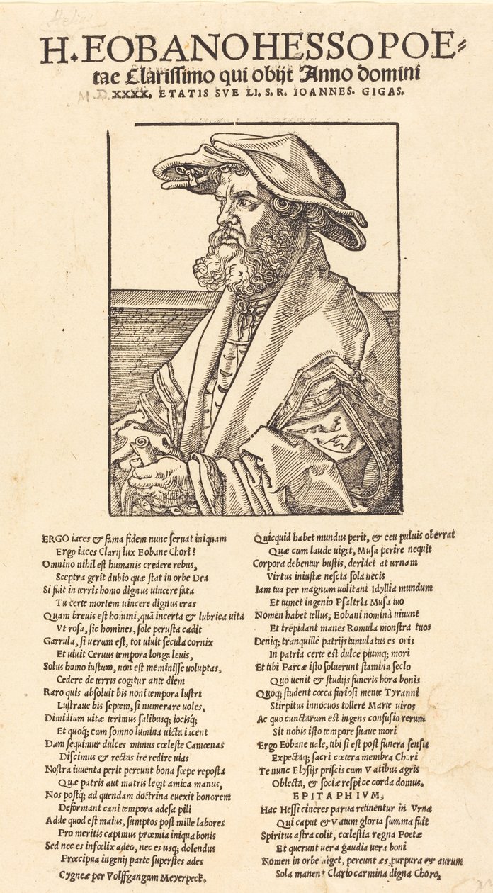 Eobanus Hess, 1526. alkotó: Albrecht Dürer