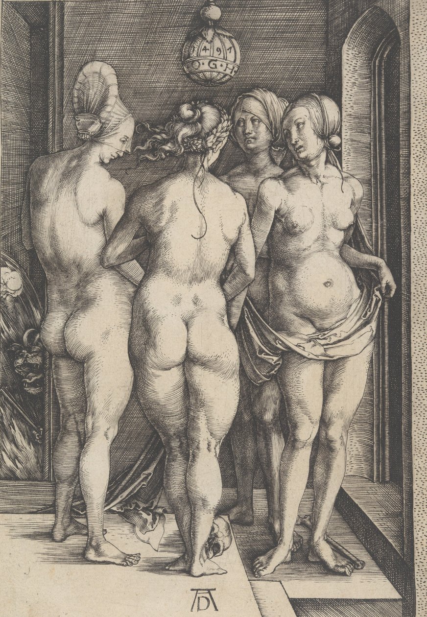 Négy meztelen nő, 1497., 1497. alkotó: Albrecht Dürer