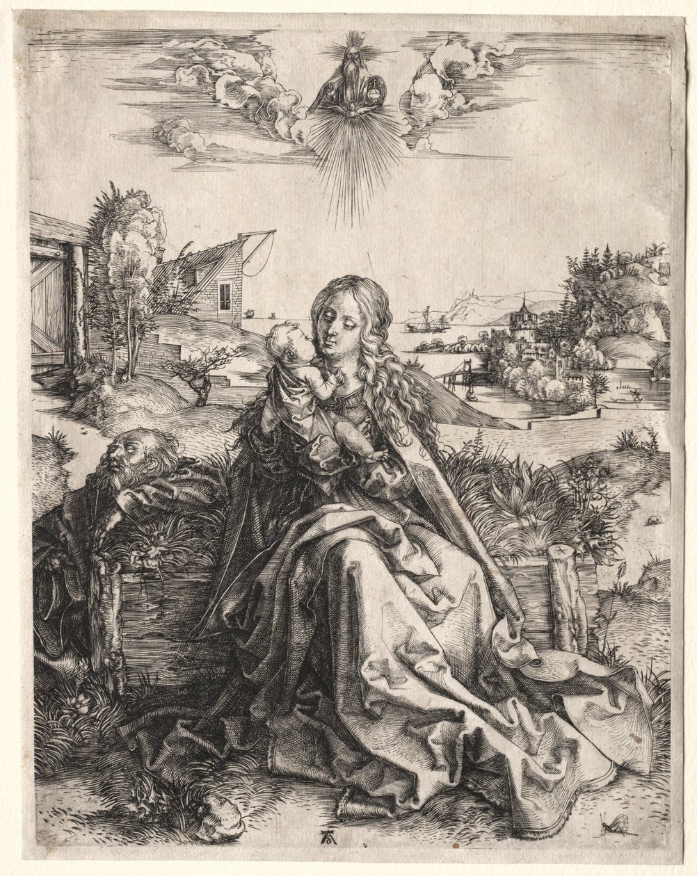 Szent család a pillangóval alkotó: Albrecht Dürer