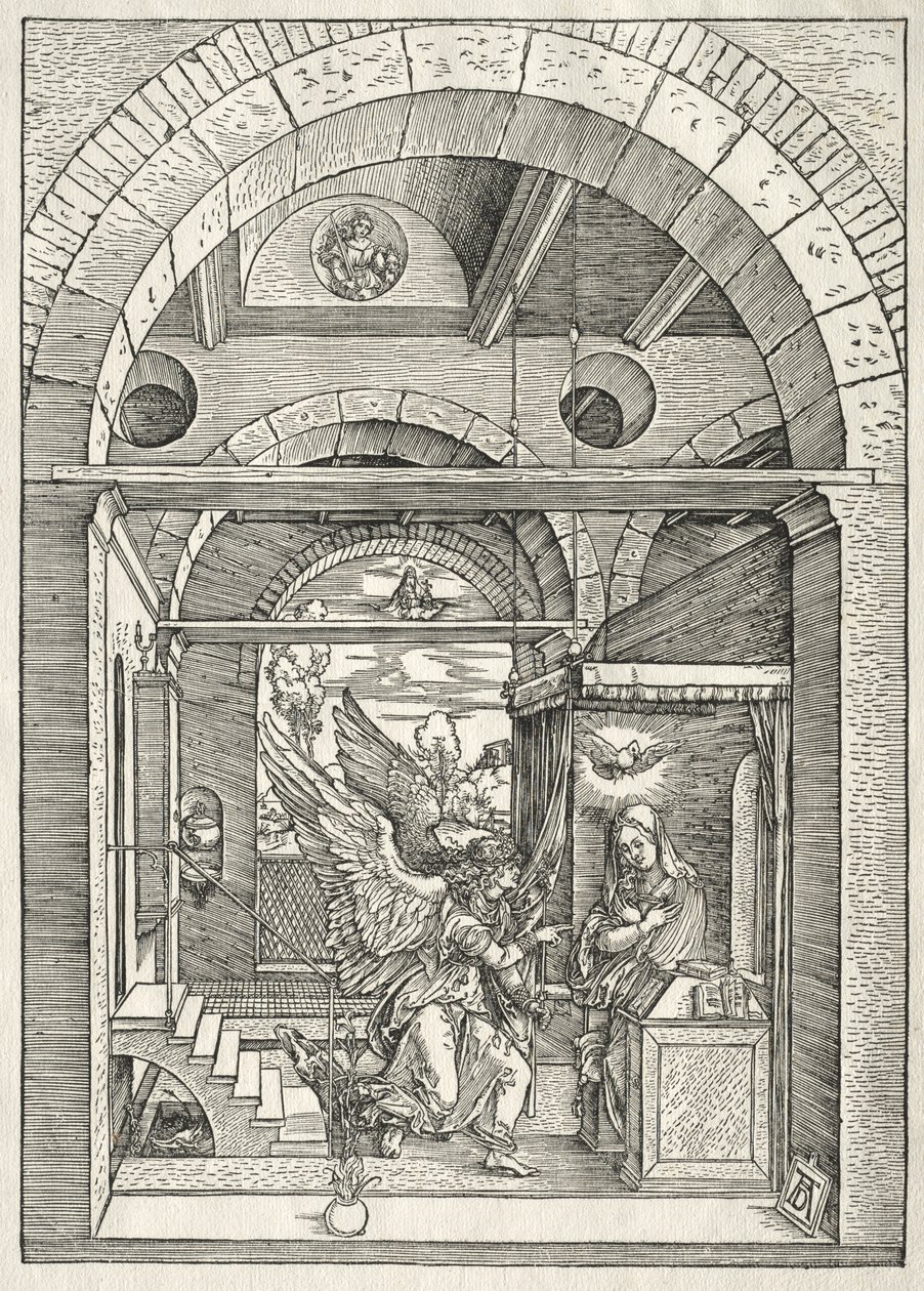 A Szűz élete: Angyali üdvözlet alkotó: Albrecht Dürer