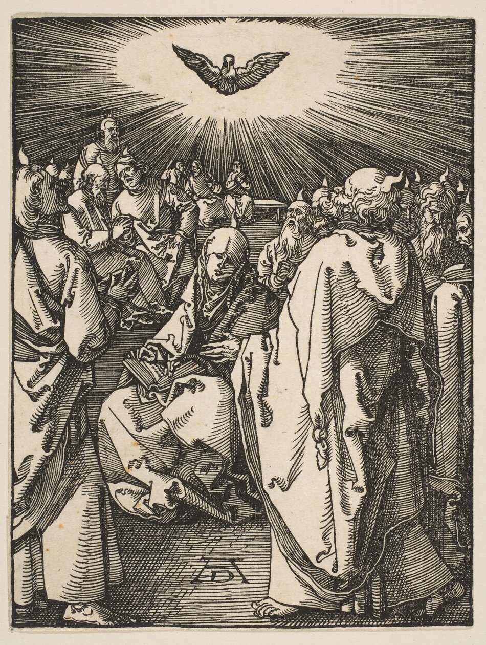 Pünkösd, A kis passióból, kb. 1510. alkotó: Albrecht Dürer